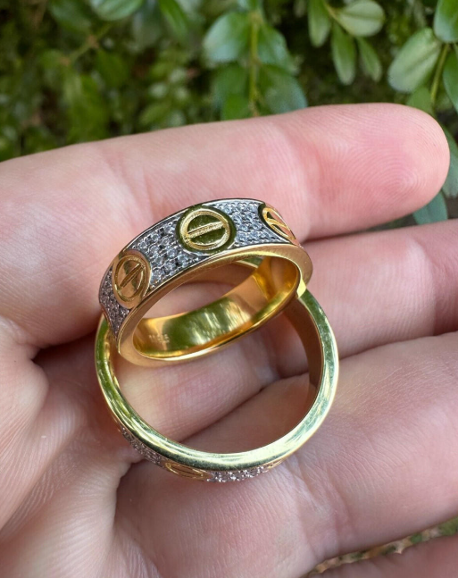 MOISSANITE Love Ring Eternity Band - 14k Gold Vermeil 925 Silver