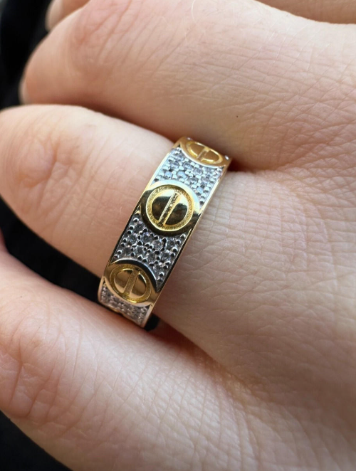 MOISSANITE Love Ring Eternity Band - 14k Gold Vermeil 925 Silver