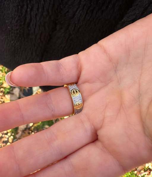 MOISSANITE Love Ring Eternity Band - 14k Gold Vermeil 925 Silver