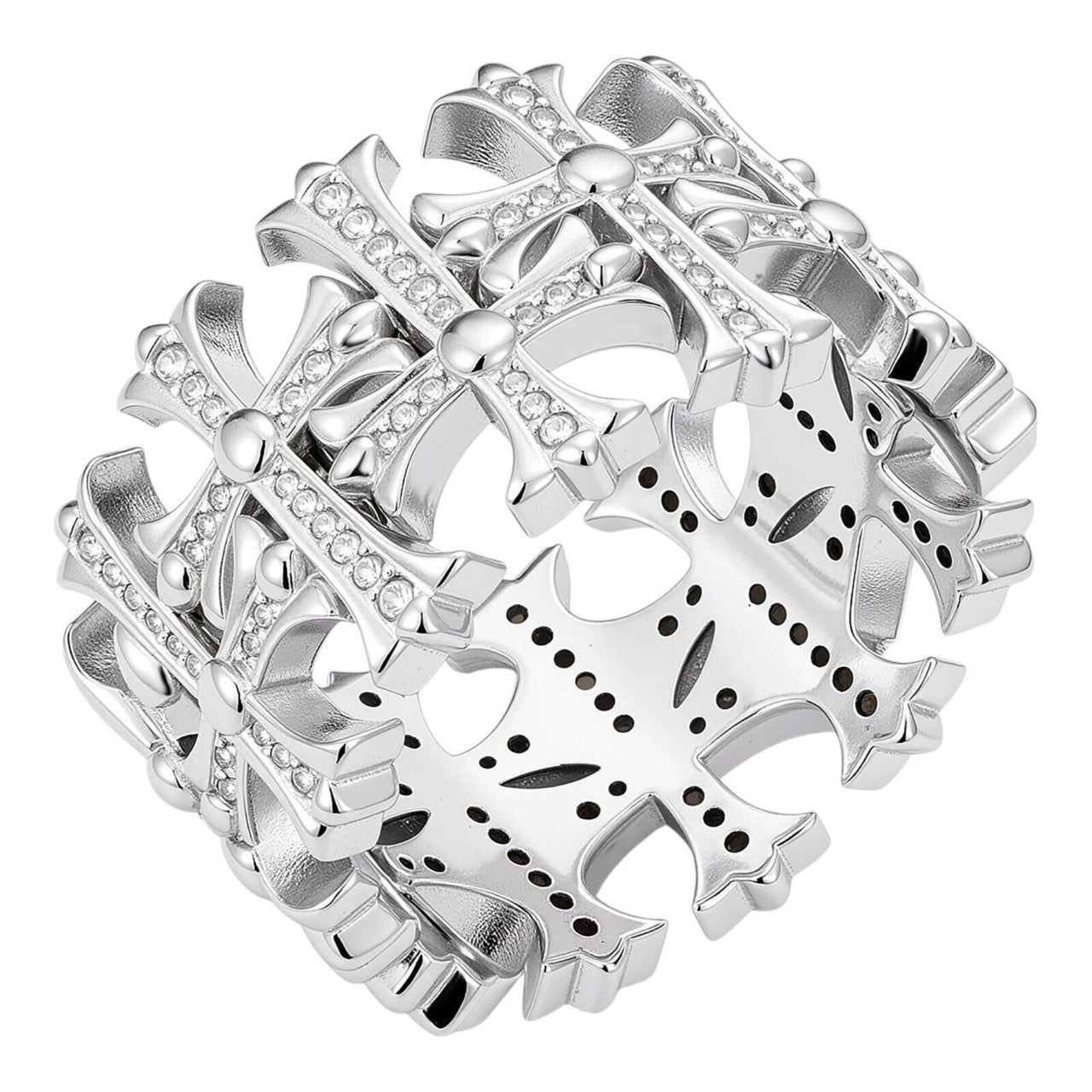 MOISSANITE Hearts Of Chrome Ring - 925 Silver