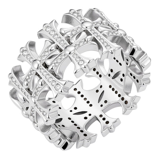 MOISSANITE Hearts Of Chrome Ring - 925 Silver