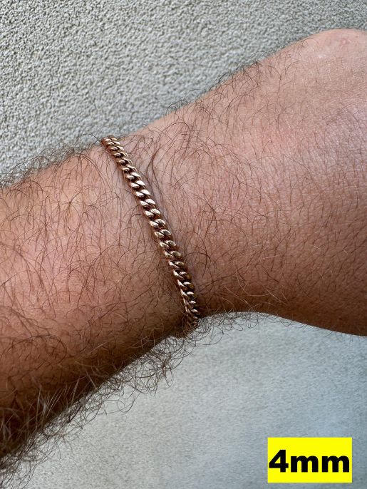 Miami Cuban Link Bracelet - 14k Rose Gold Plated Stainless Steel