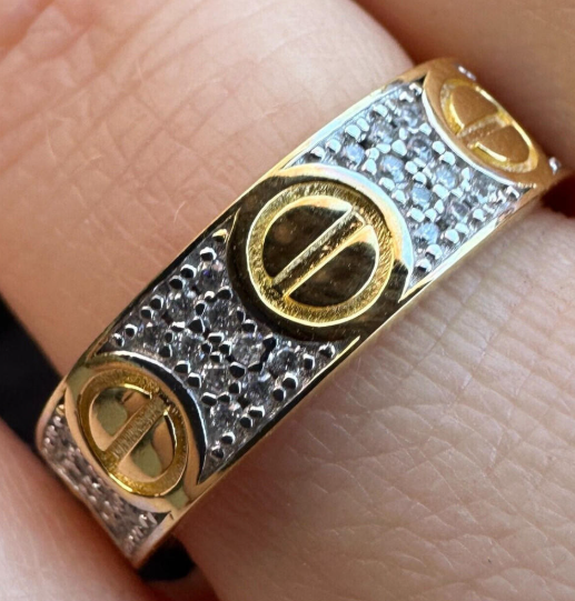 MOISSANITE Love Ring Eternity Band - 14k Gold Vermeil 925 Silver