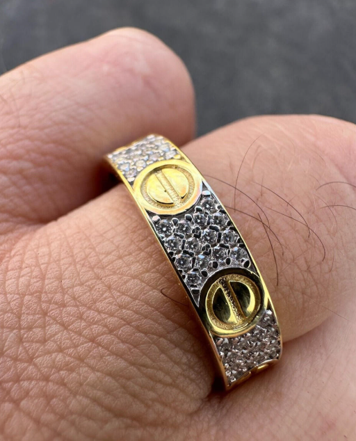 MOISSANITE Love Ring Eternity Band - 14k Gold Vermeil 925 Silver