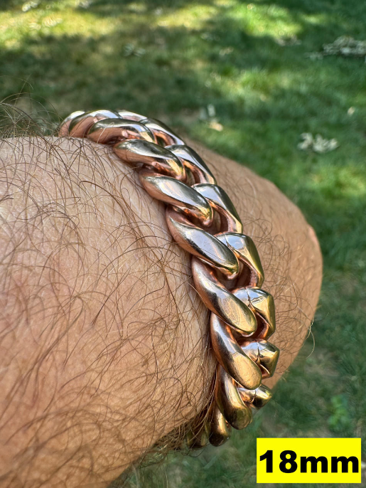 Miami Cuban Link Bracelet - 14k Rose Gold Plated Stainless Steel