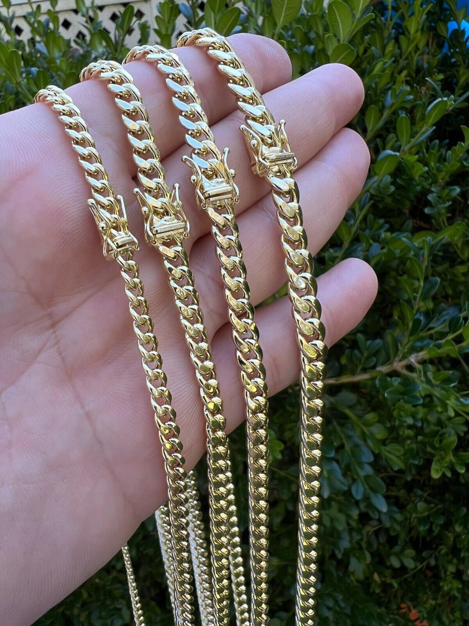 10k HOLLOW Real Yellow Gold Miami Cuban Link Chain Necklace 4.5-6mm 18-26" Box Lock