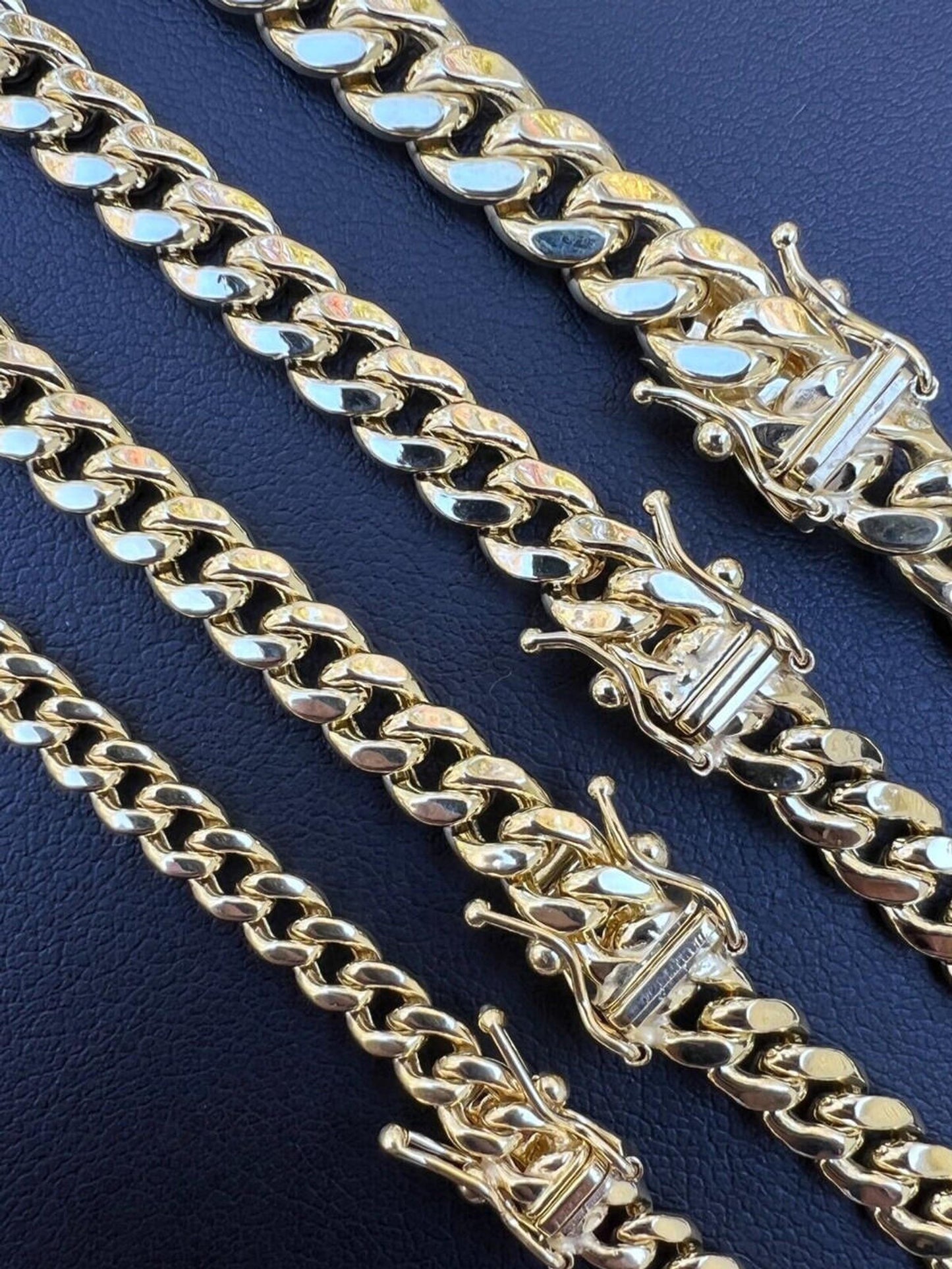 10k HOLLOW Real Yellow Gold Miami Cuban Link Chain Necklace 4.5-6mm 18-26" Box Lock