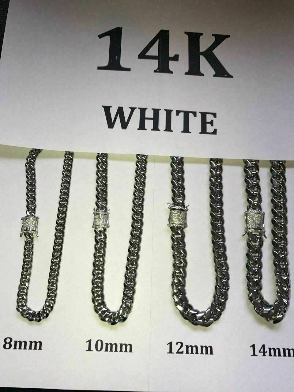 14K-18K Gold Plated Stainless Steel Cuban Link Chain W. 1ct Diamond Clasp 8-10mm