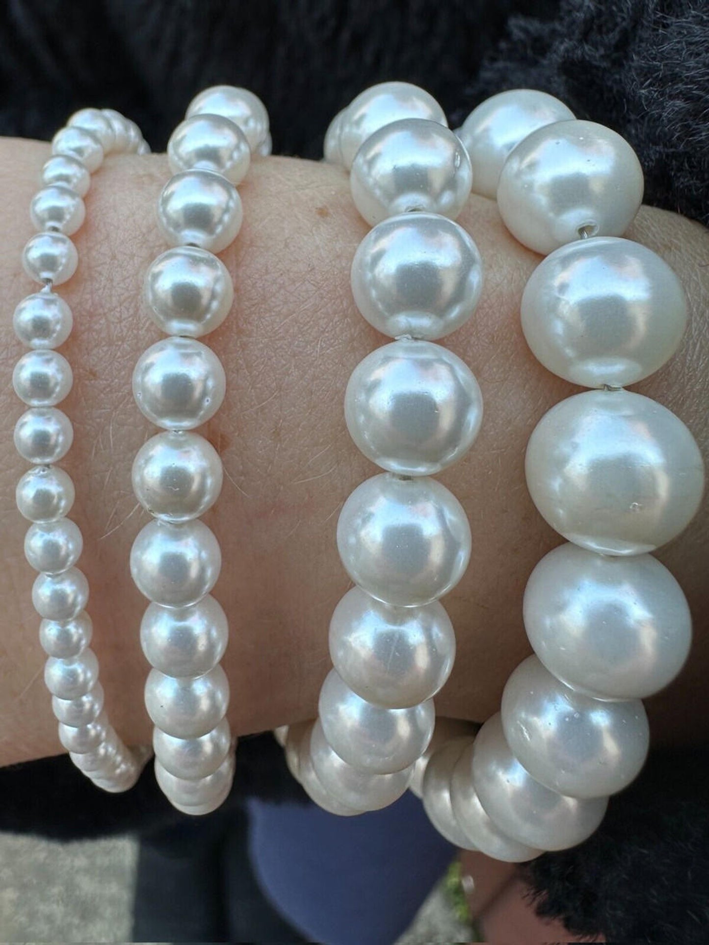 Cultured Pearl Bracelet W. Real 925 Silver Clasp For Men Women 4-10mm All Length