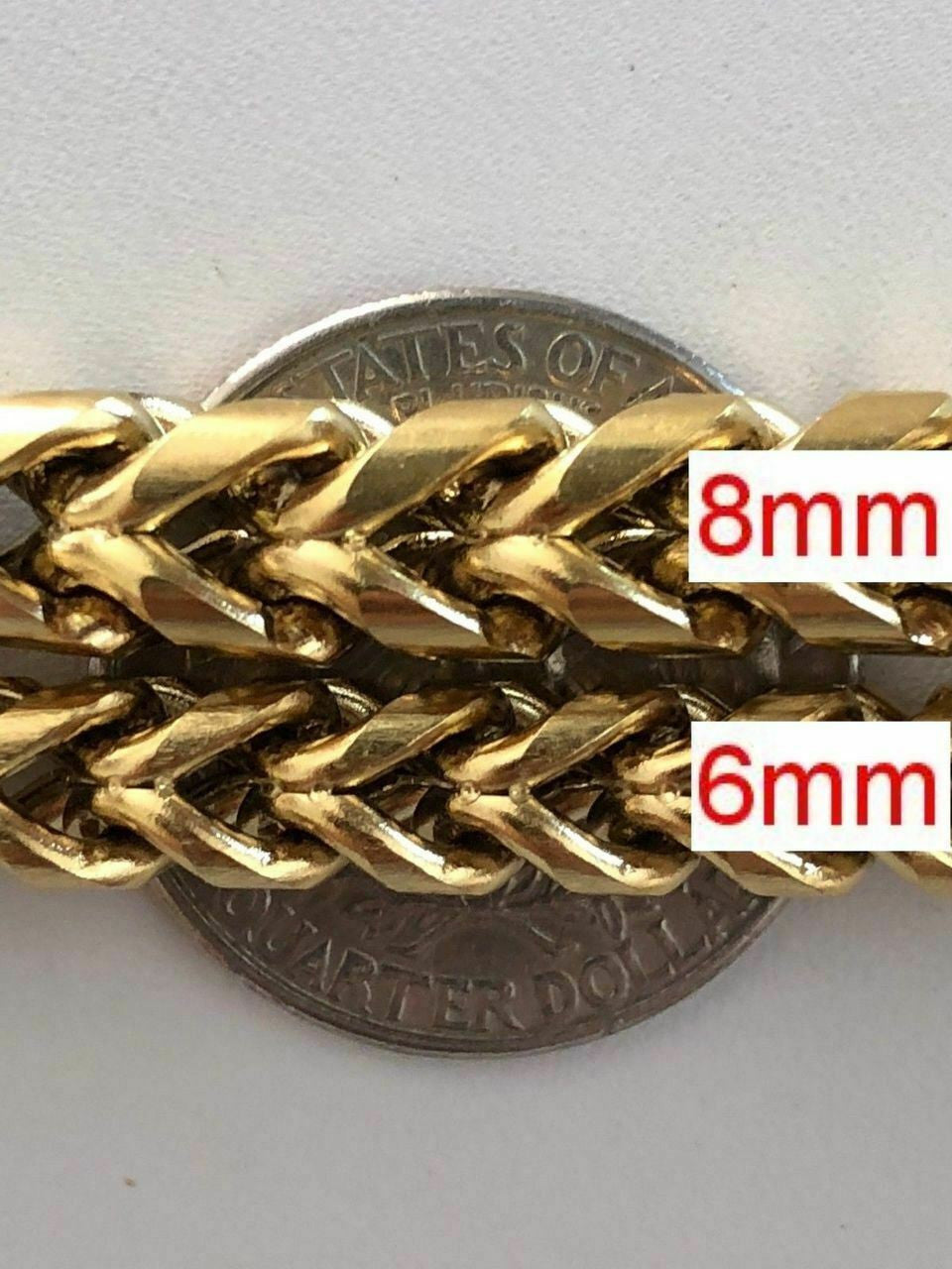 Men's Franco Chain 14k Gold Plated Stainless Steel BEST QUALITY! 3-8mm HEAVY!