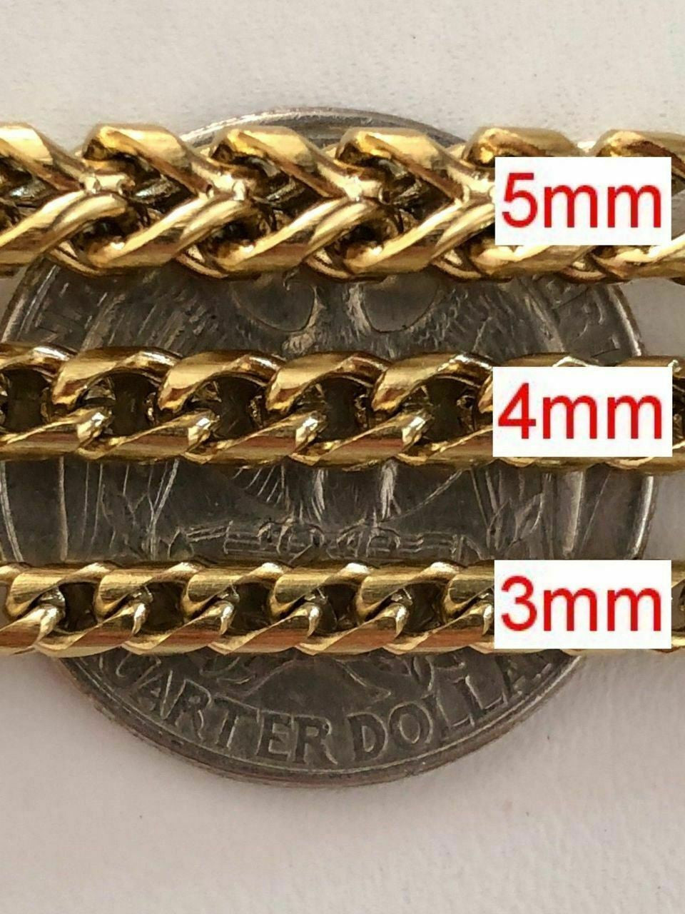 Men's Franco Chain 14k Gold Plated Stainless Steel BEST QUALITY! 3-8mm HEAVY!