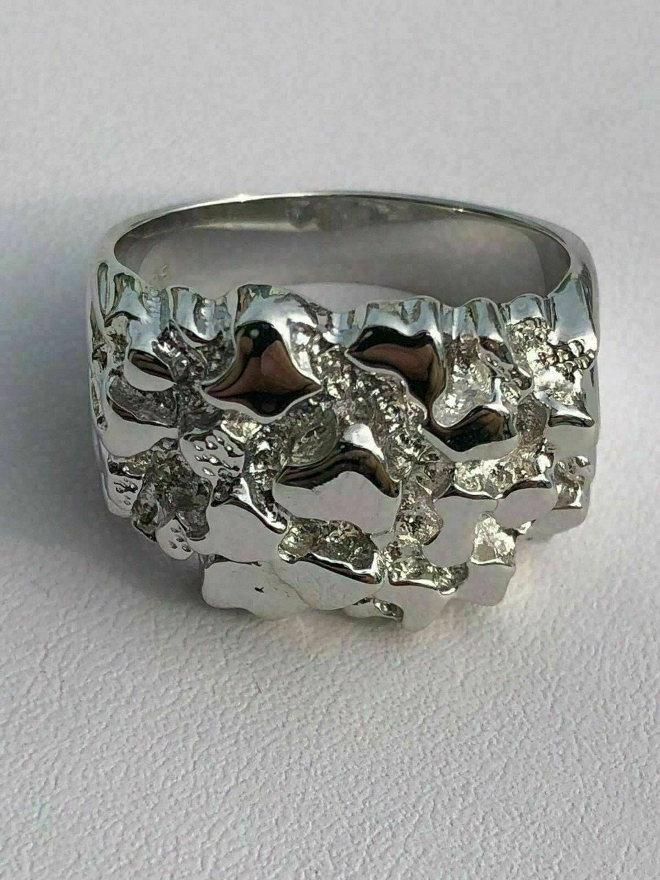 Men's REAL Solid 925 Sterling Silver Heavy Nugget Ring