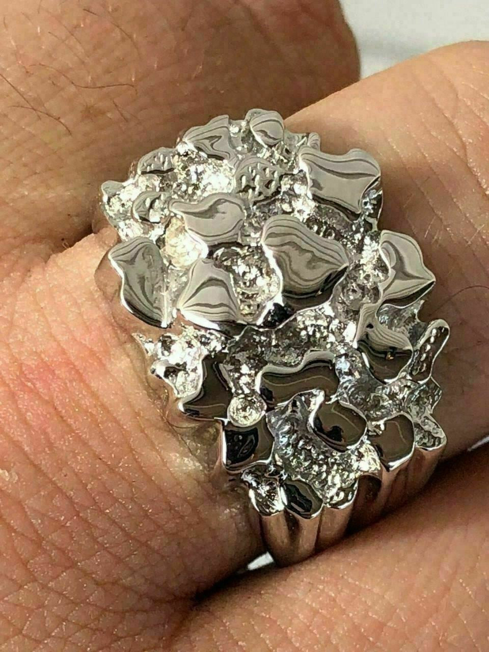 Men's REAL Solid 925 Sterling Silver Heavy Nugget Ring