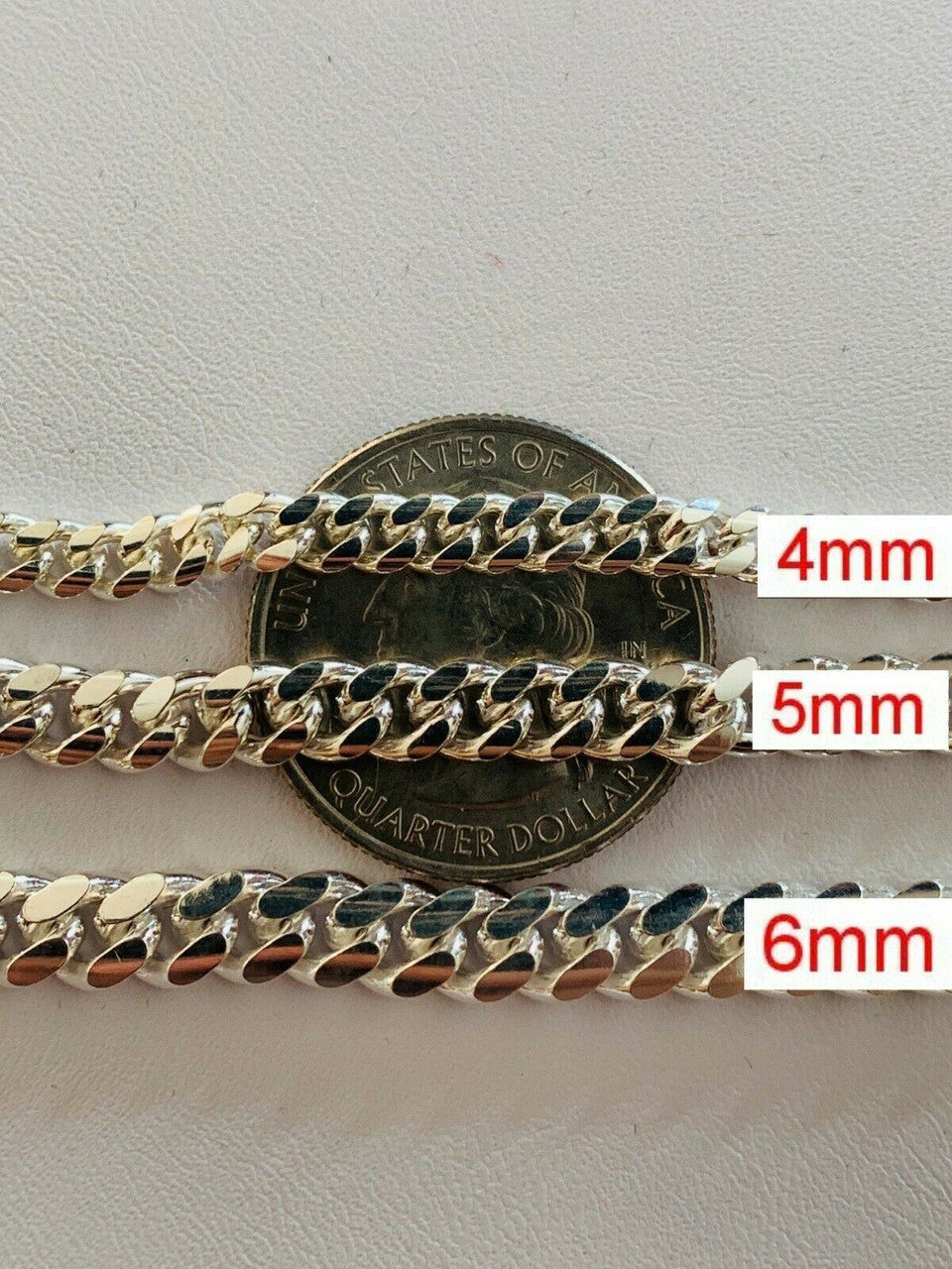 Real Miami Cuban Link Bracelet Solid 925 Sterling Silver Box Clasp ITALY 4-10mm