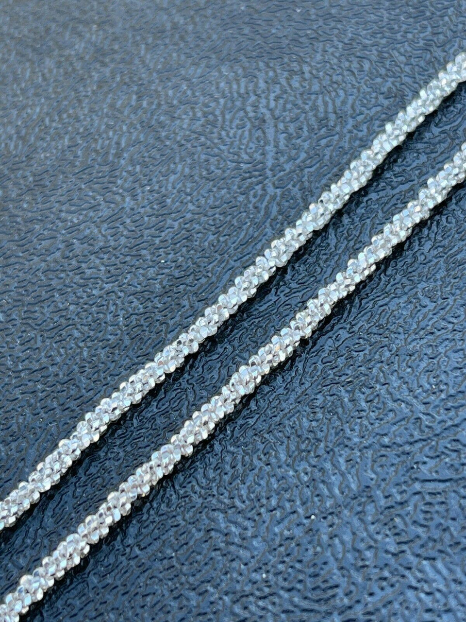 Real Solid 925 Sterling Silver Diamond Cut Sparkle Rope Chain Necklace 1mm - 3mm