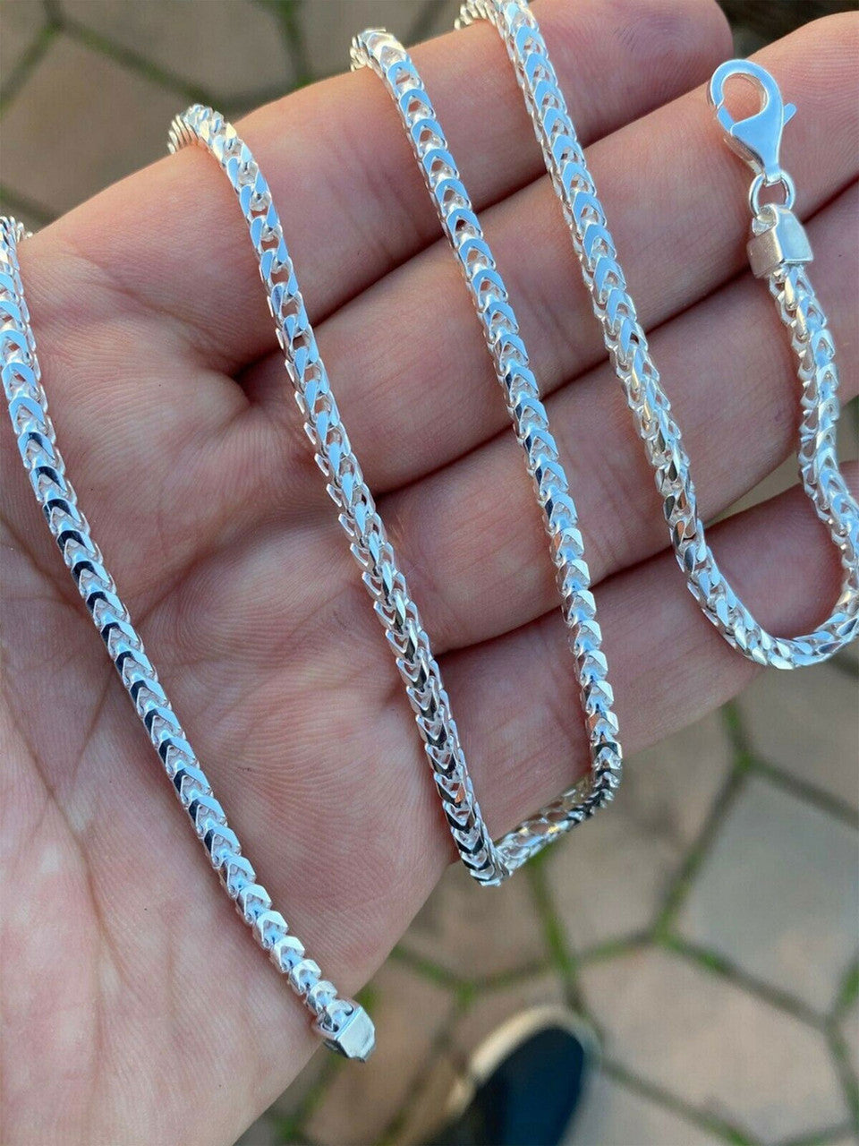 Real Solid 925 Sterling Silver Franco Chain 2-5mm Box Necklace Men Ladies 18-30"