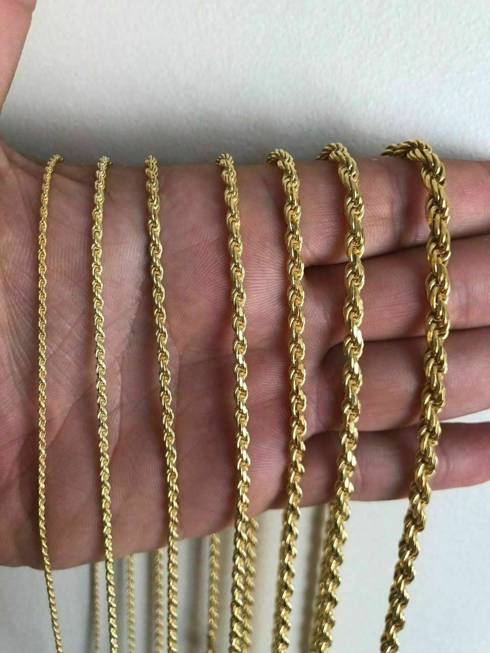 Women's & Men's 14k Gold Over Silver Solid Rope Chain Necklace