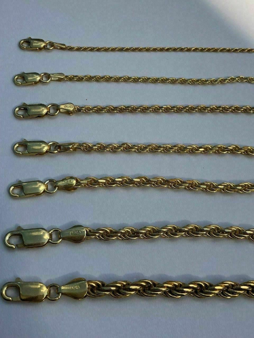 Women's & Men's 14k Gold Over Silver Solid Rope Chain Necklace