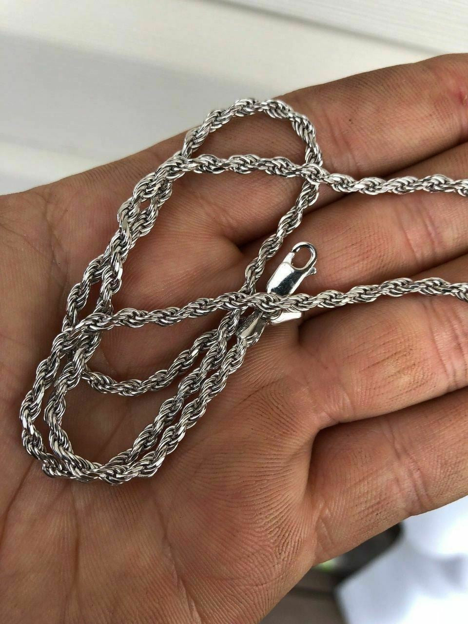 Women's & Men's Sterling Silver Rope Chain 1.5-5mm 16"-30" ITALY