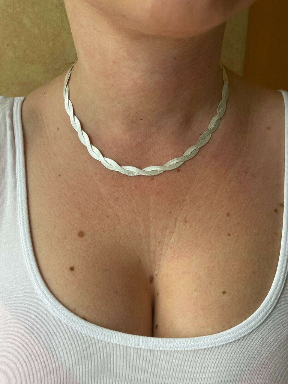 7mm Thick Solid 925 Silver Twisted Braided Herringbone Chain Necklace 16" - 20"