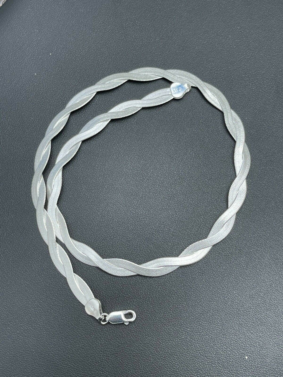 7mm Thick Solid 925 Silver Twisted Braided Herringbone Chain Necklace 16" - 20"