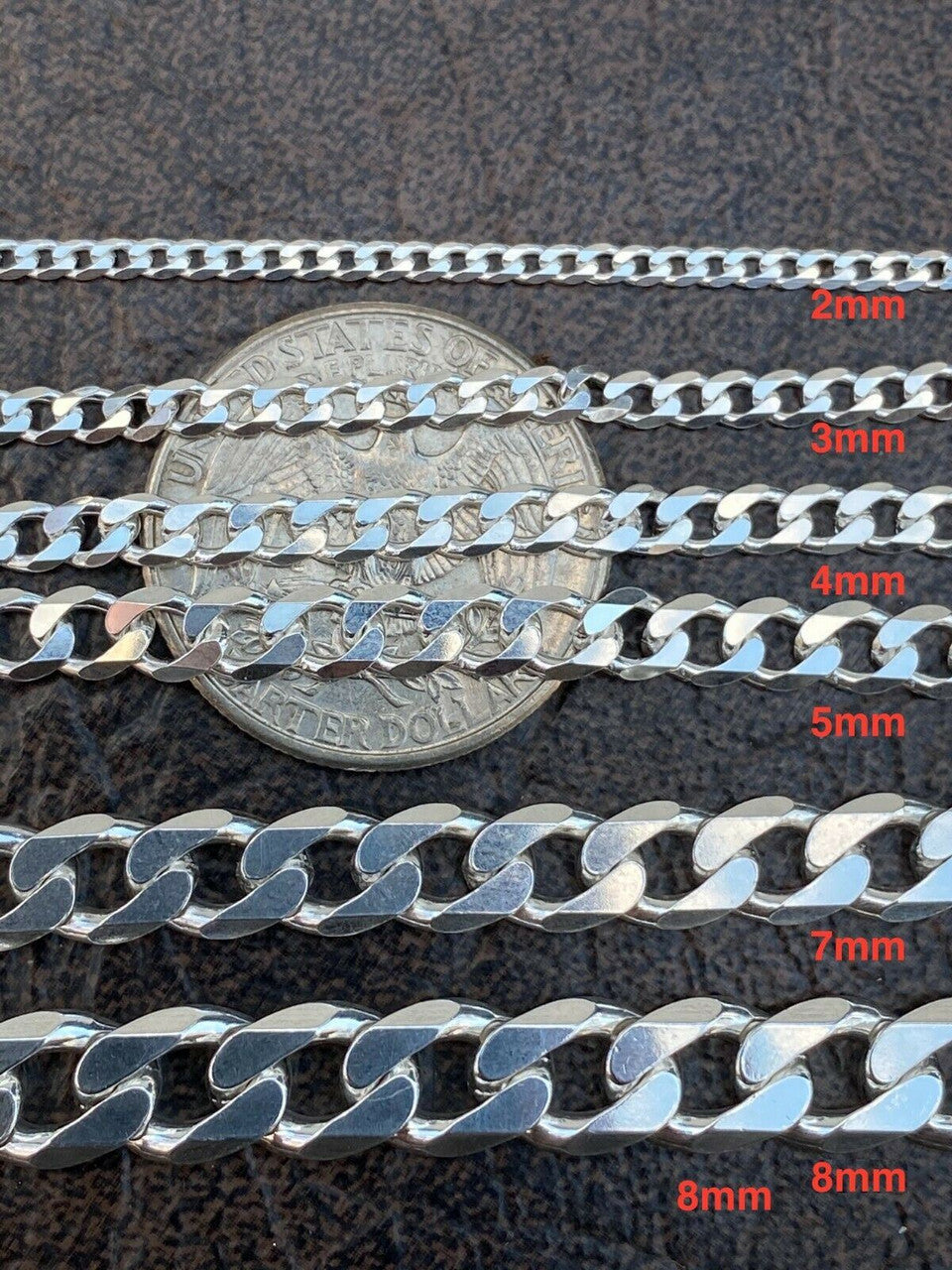 925 Sterling Silver Miami Cuban Link Chain Or Bracelet ITALY Curb