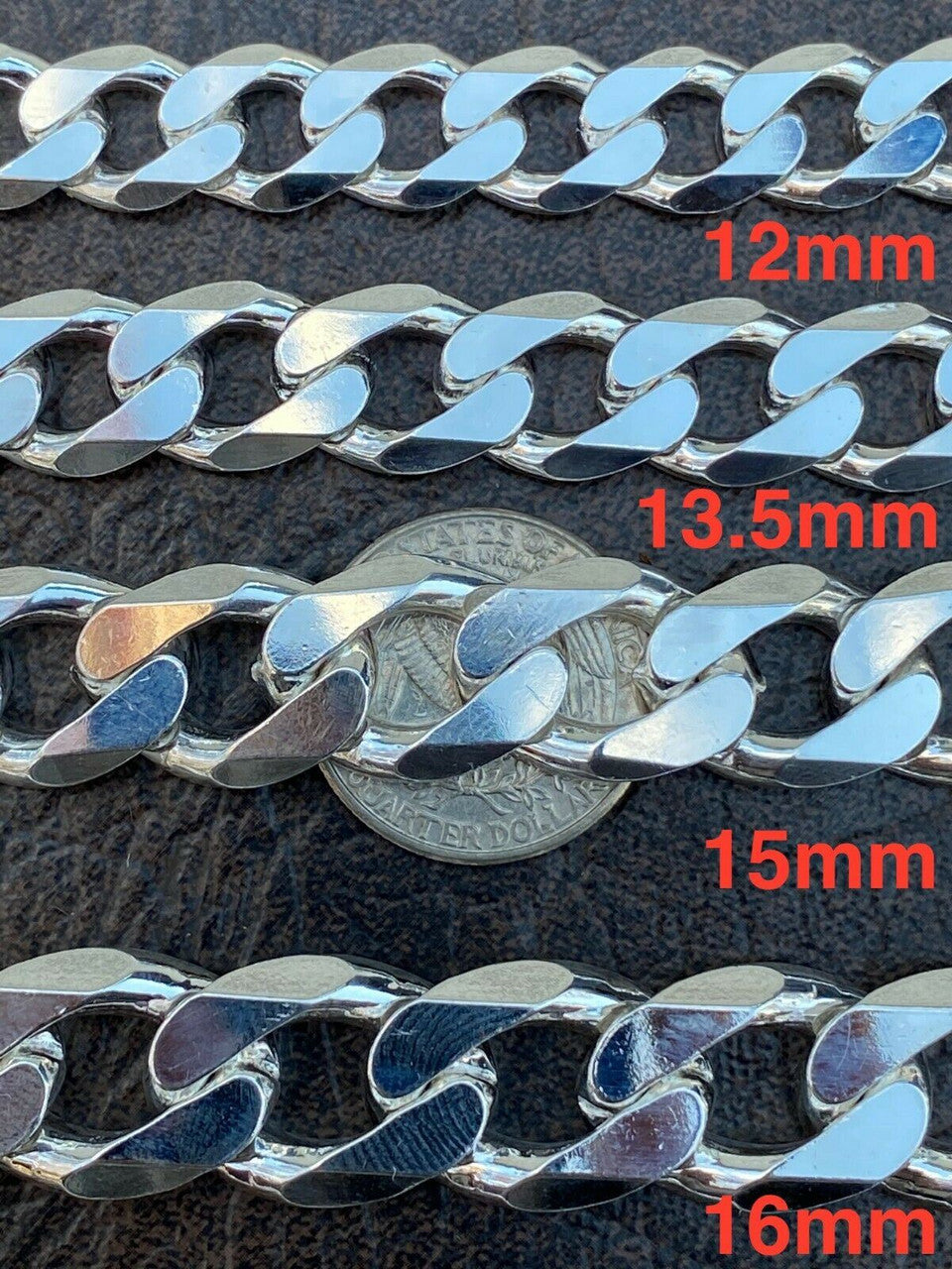 925 Sterling Silver Miami Cuban Link Chain Or Bracelet ITALY Curb