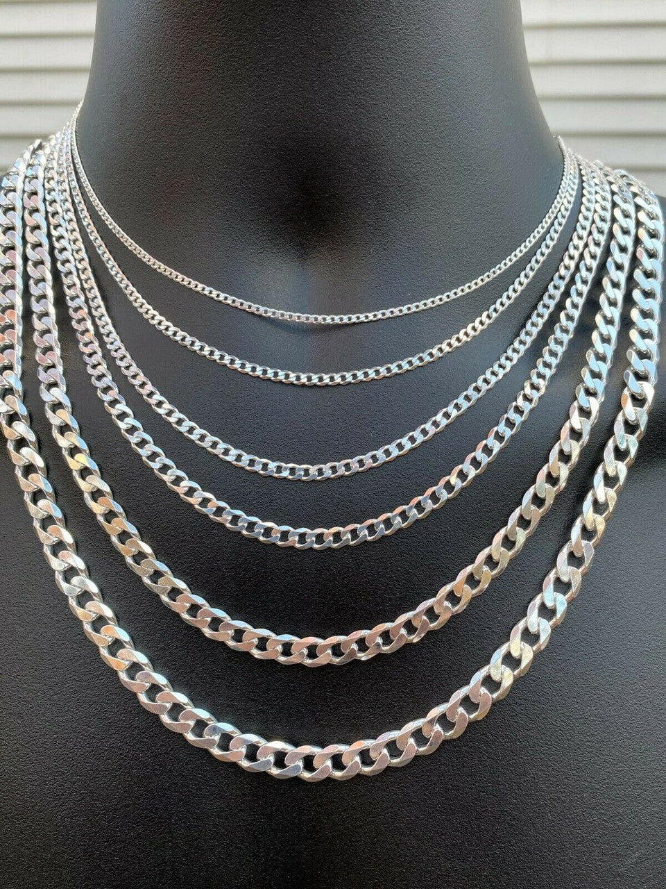 925 Sterling Silver Miami Cuban Link Chain Or Bracelet ITALY Curb