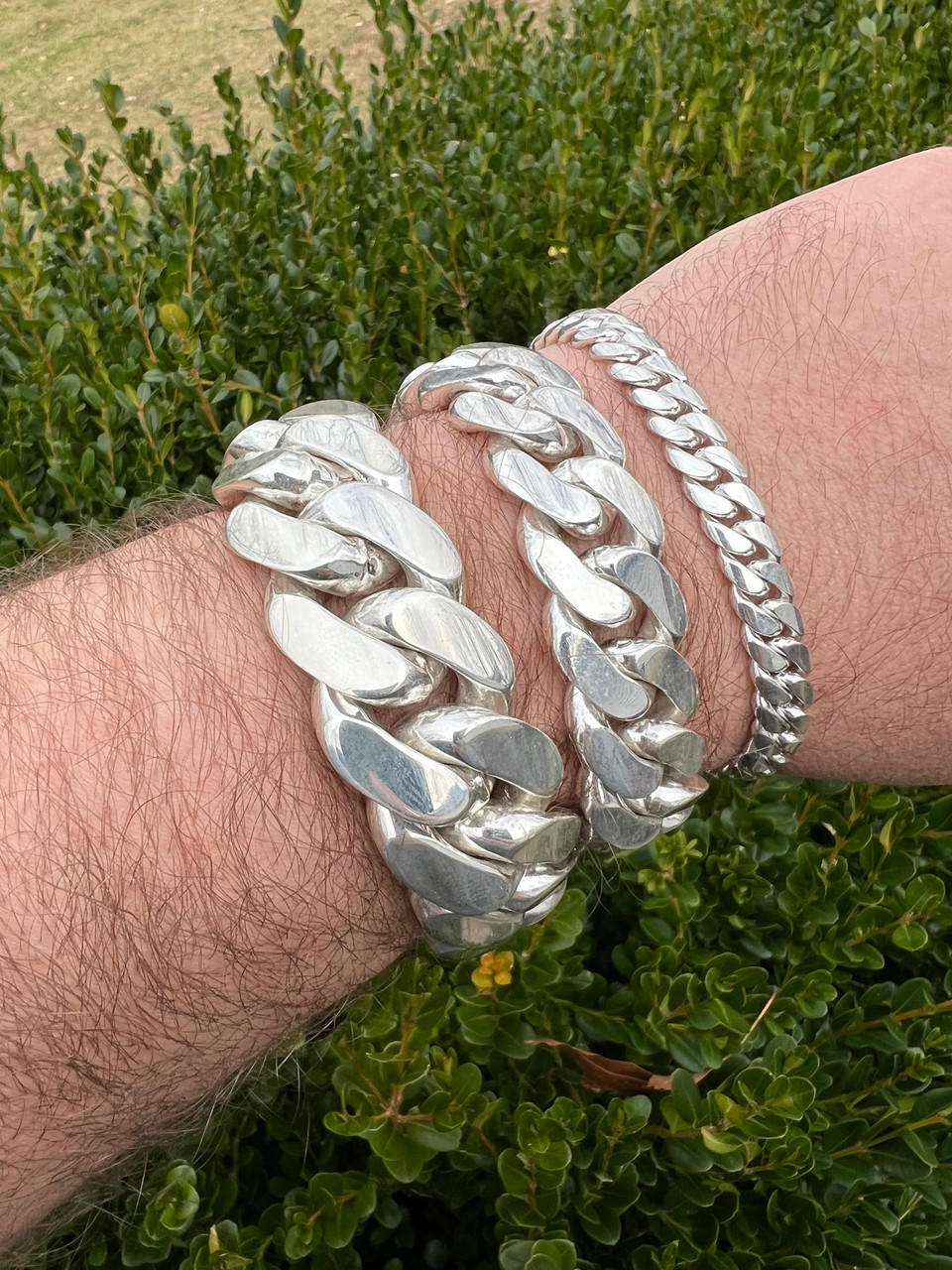 Handmade Tight Link Miami Cuban Bracelets In 999 Silver - Made To Order In 4-5 Weeks