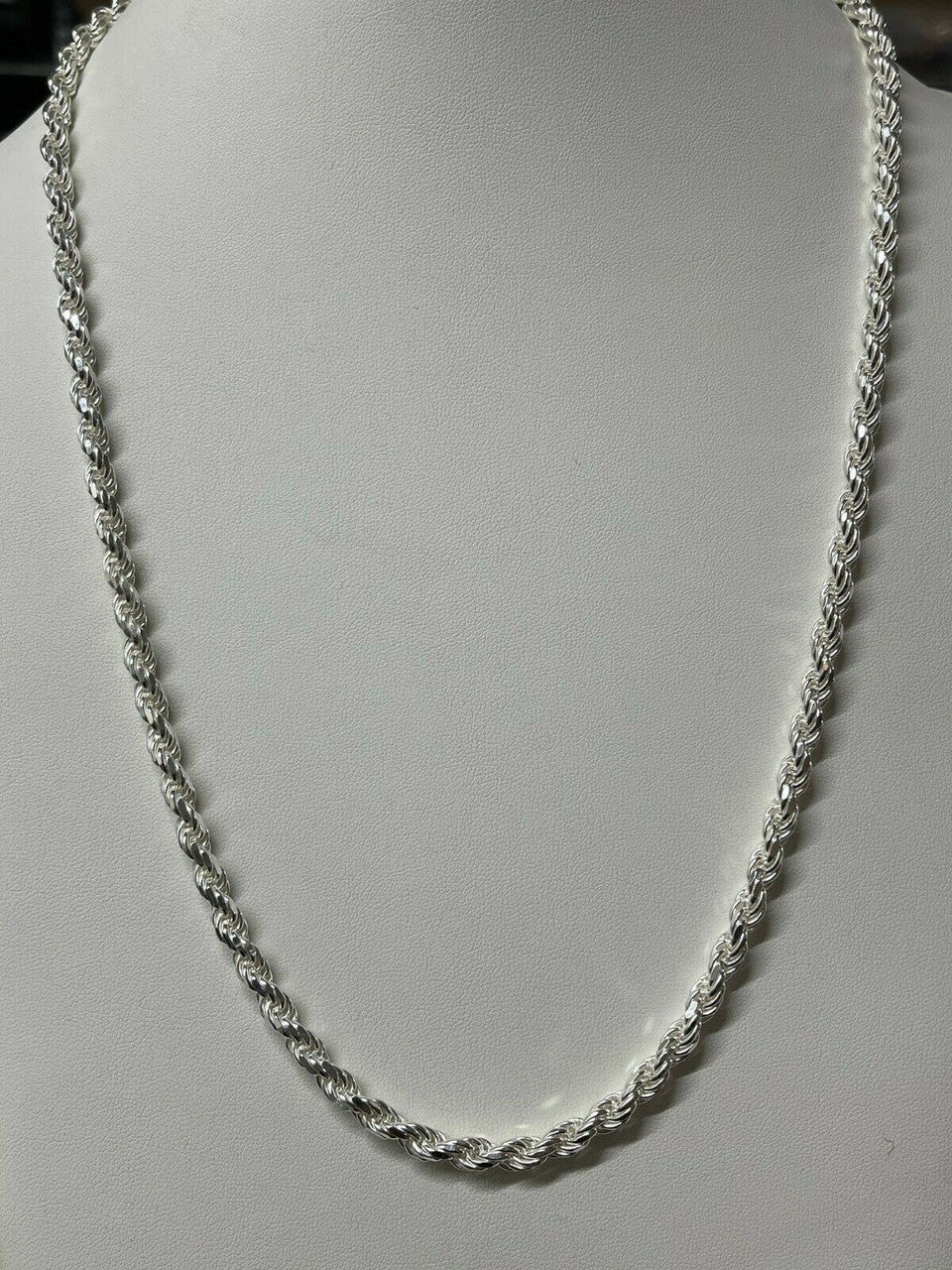 Men's Rope Chain Real Solid 925 Sterling Silver Necklace 6mm 18"-30" ITALY MADE