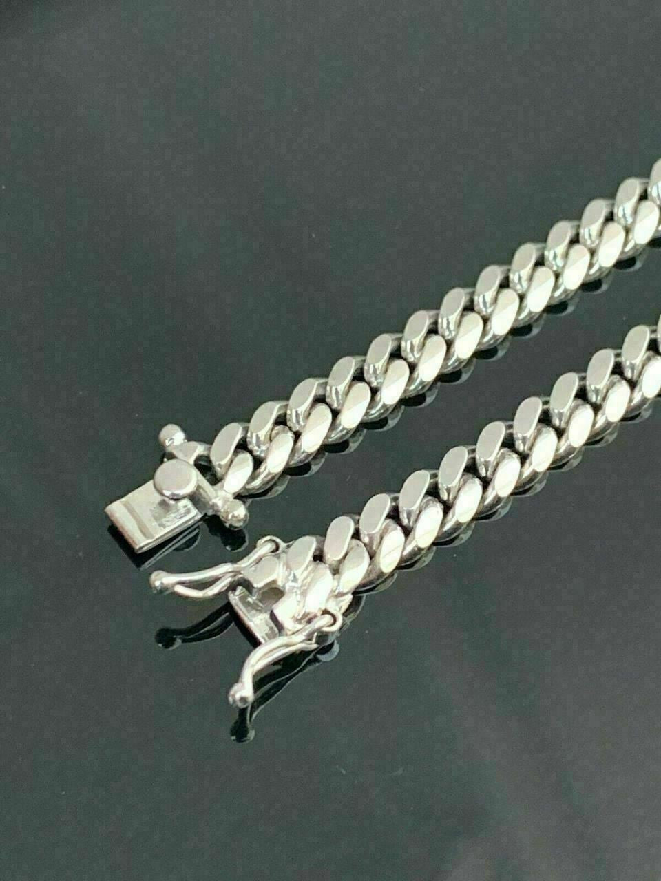 Miami Cuban Link Chain Real Solid 925 Silver ITALY Heavy 6mm 18-30" Box Lock