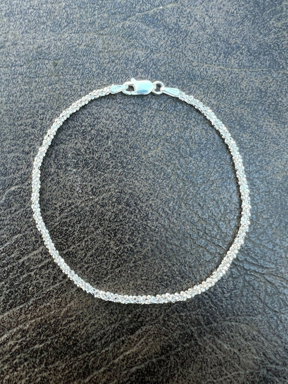 Real Solid 925 Sterling Silver Diamond Cut 3mm Sparkle Rope Bracelet 6-8.5" Long