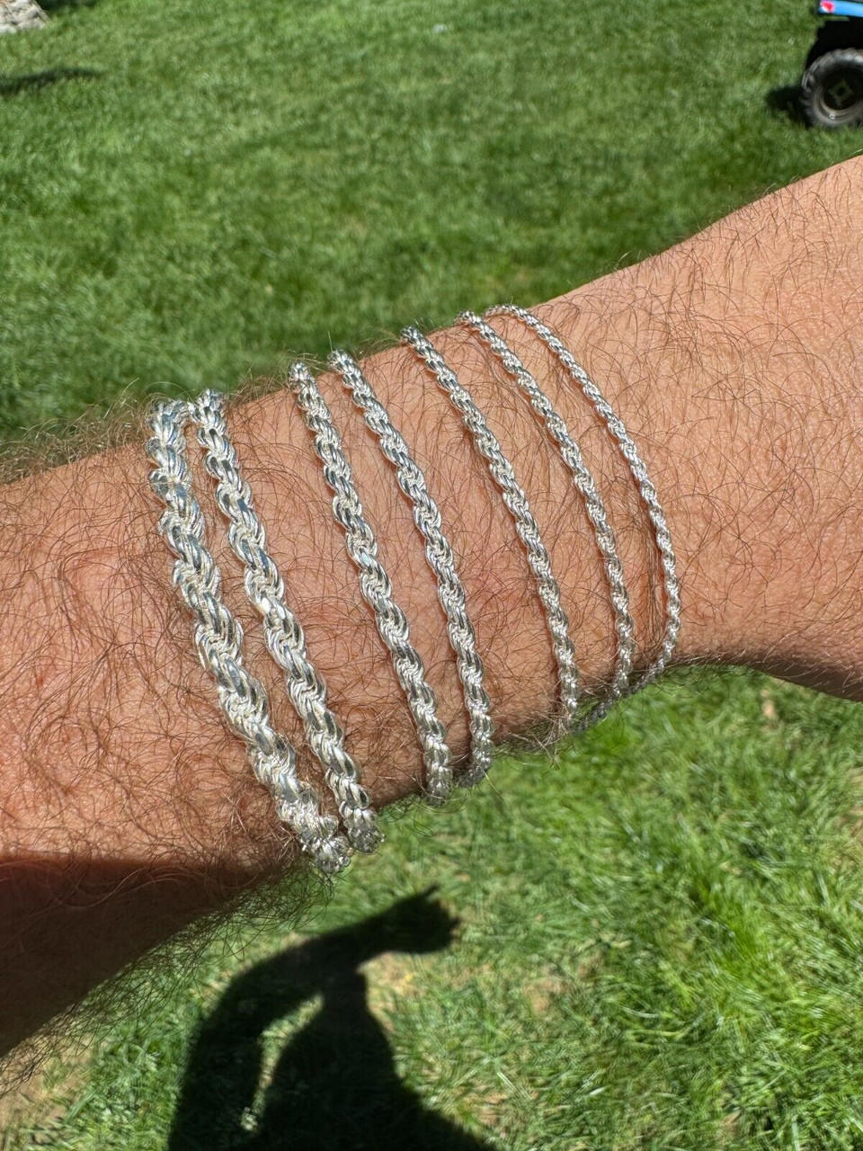 Rope Bracelet - 925 Sterling Silver - 6"-9" - 2mm-6mm