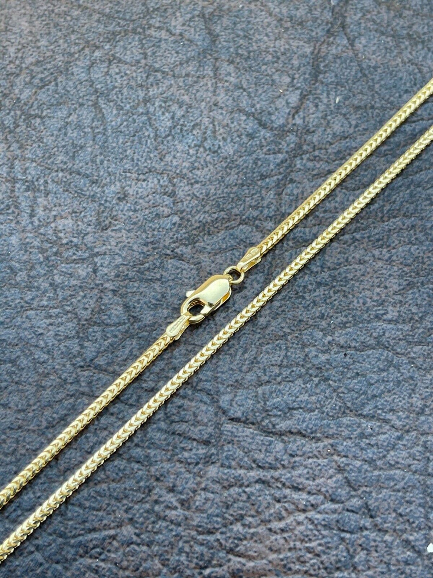 14k Solid Gold Franco Link Chain 1.5mm Necklace For Pendant Mens Ladies 16-24"